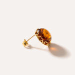 Gold Heart Frame Stud Earrings — Baltic amber and sterling silver jewellery by Baltic Beauty