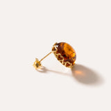 Gold Heart Frame Stud Earrings — Baltic amber and sterling silver jewellery by Baltic Beauty