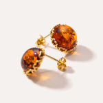 Gold Heart Frame Stud Earrings — Baltic amber and sterling silver jewellery by Baltic Beauty