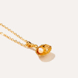 Gold Pearl Sea Shell Necklace — Baltic amber and sterling silver jewellery by Baltic Beauty