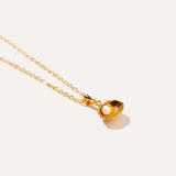 Gold Pearl Sea Shell Necklace — Baltic amber and sterling silver jewellery by Baltic Beauty