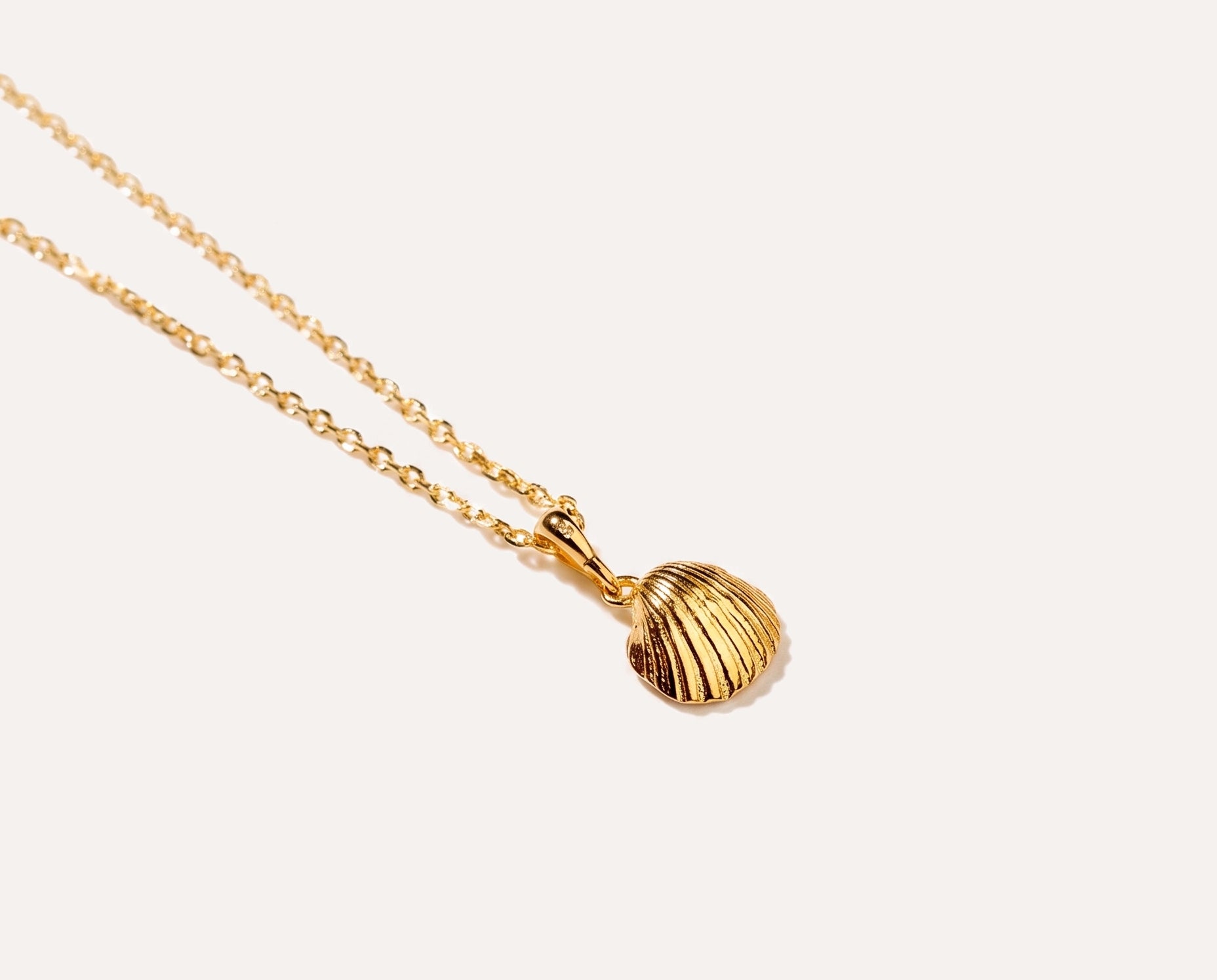 Gold Pearl Sea Shell Necklace — Baltic amber and sterling silver jewellery by Baltic Beauty