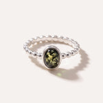 Green Amber Bubble Stacking Ring — Baltic amber and sterling silver jewellery by Baltic Beauty