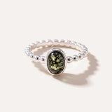 Green Amber Bubble Stacking Ring — Baltic amber and sterling silver jewellery by Baltic Beauty