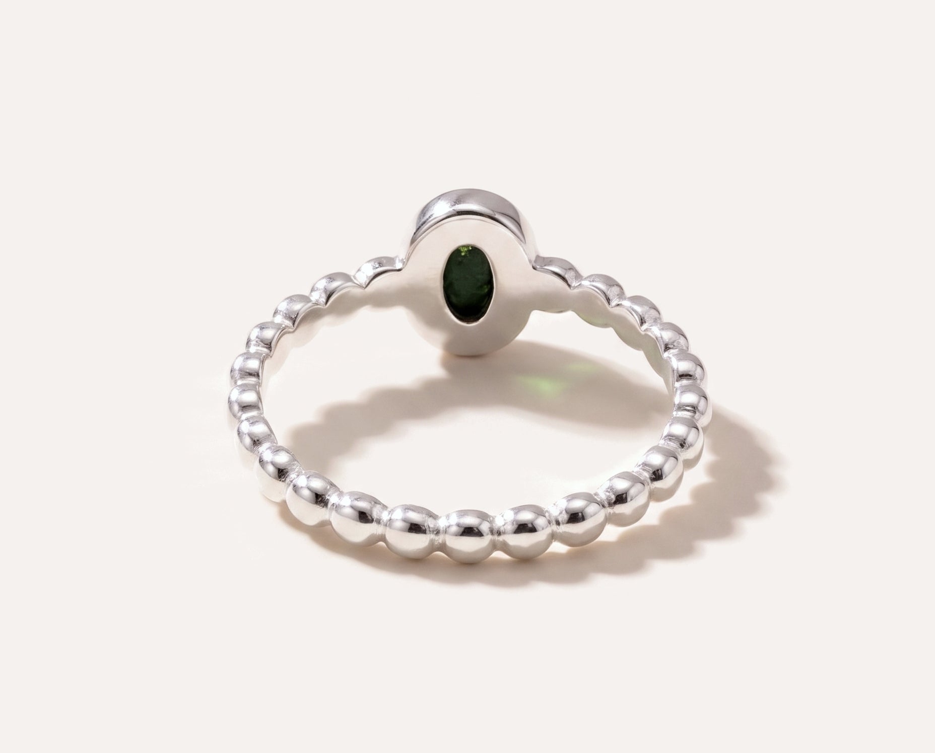 Green Amber Bubble Stacking Ring — Baltic amber and sterling silver jewellery by Baltic Beauty