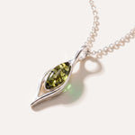 Green Amber Droplet Pendant — Baltic amber and sterling silver jewellery by Baltic Beauty