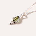 Green Amber Droplet Pendant — Baltic amber and sterling silver jewellery by Baltic Beauty