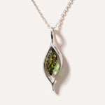 Green Amber Droplet Pendant — Baltic amber and sterling silver jewellery by Baltic Beauty