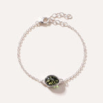 Green Amber ELEMENT Link Chain Bracelet — Baltic amber and sterling silver jewellery by Baltic Beauty