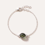 Green Amber ELEMENT Link Chain Bracelet — Baltic amber and sterling silver jewellery by Baltic Beauty