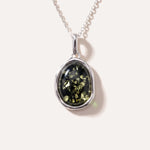 Green Amber ELEMENT Pendant Necklace — Baltic amber and sterling silver jewellery by Baltic Beauty