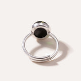 Green Amber ELEMENT Solitaire Adjustable Ring — Baltic amber and sterling silver jewellery by Baltic Beauty