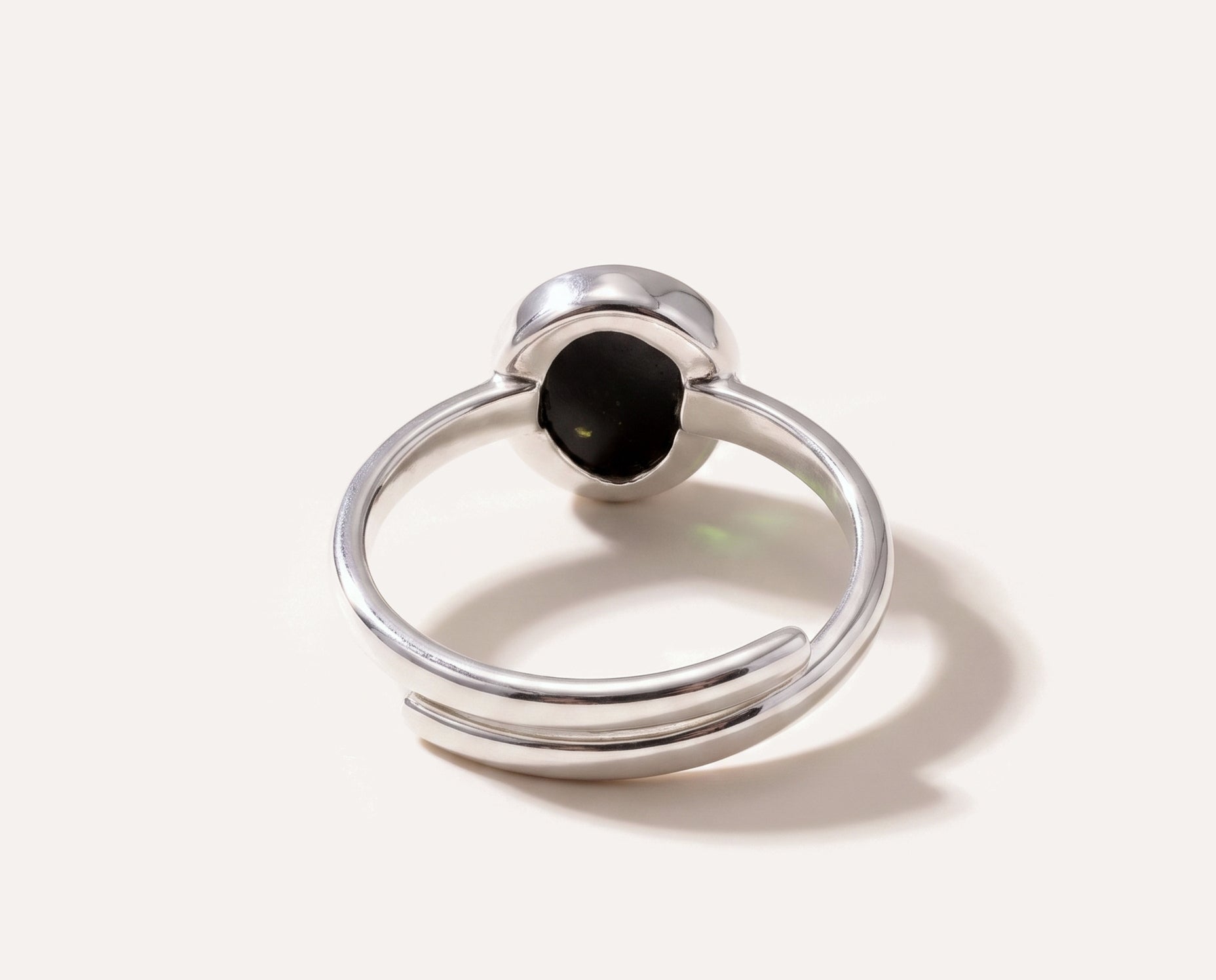 Green Amber ELEMENT Stacking Ring — Baltic amber and sterling silver jewellery by Baltic Beauty