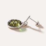Green Amber ELEMENTS Drop Earrings — Baltic amber and sterling silver jewellery by Baltic Beauty