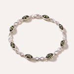 Green Amber Infinity Bracelet — Baltic amber and sterling silver jewellery by Baltic Beauty