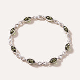 Green Amber Infinity Bracelet — Baltic amber and sterling silver jewellery by Baltic Beauty