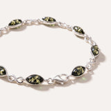Green Amber Infinity Bracelet — Baltic amber and sterling silver jewellery by Baltic Beauty