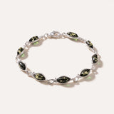 Green Amber Leaf Bracelet — Baltic amber and sterling silver jewellery by Baltic Beauty
