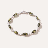 Green Amber Leaf Bracelet — Baltic amber and sterling silver jewellery by Baltic Beauty