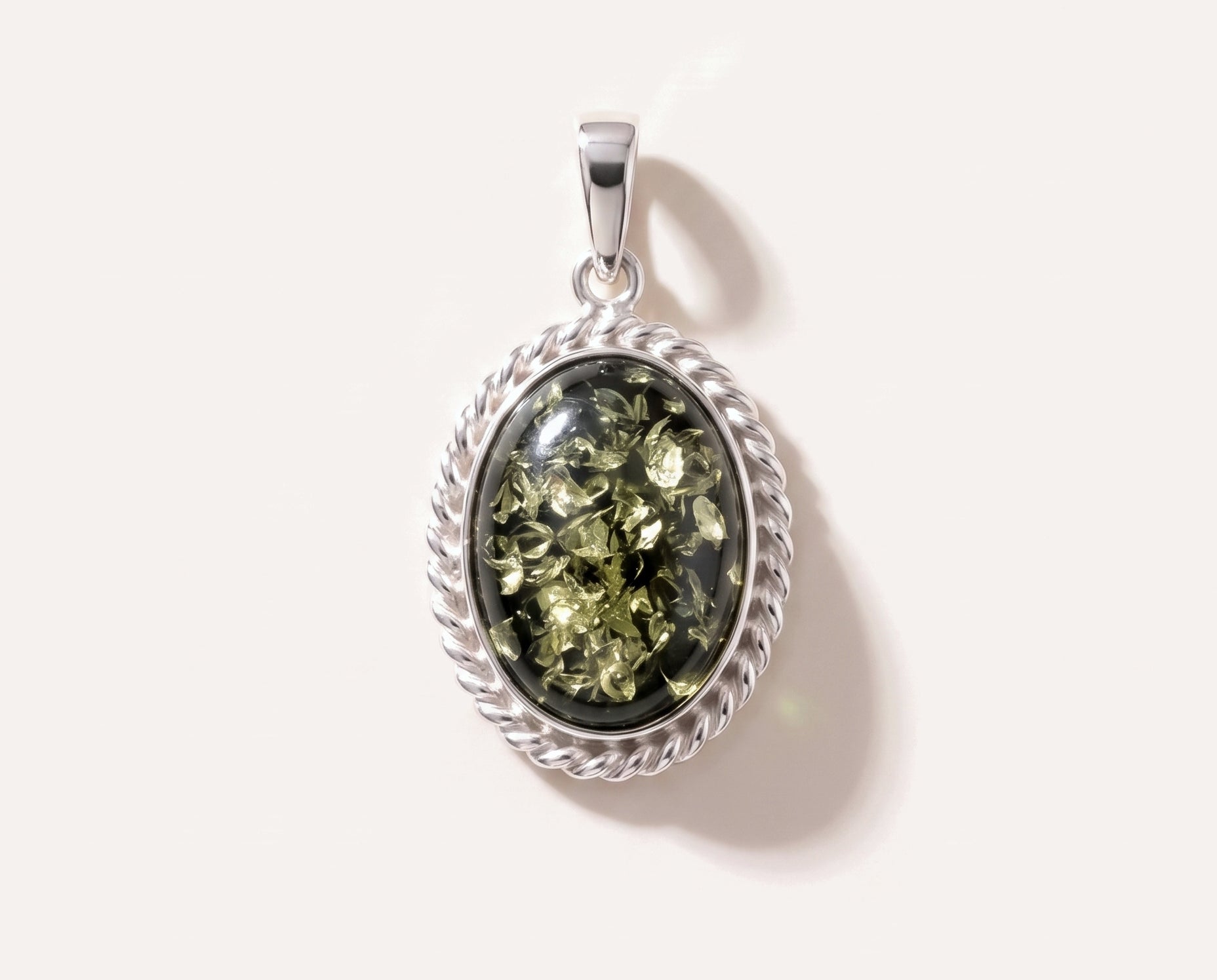 Green Amber Quintessence Pendant — Baltic amber and sterling silver jewellery by Baltic Beauty