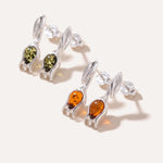 Green Amber Tulip Stud Earrings — Baltic amber and sterling silver jewellery by Baltic Beauty