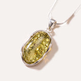 Green Ripple Pendant Necklace — Baltic amber and sterling silver jewellery by Baltic Beauty