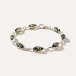 Green Wave Amber Link Bracelet — Baltic amber and sterling silver jewellery by Baltic Beauty