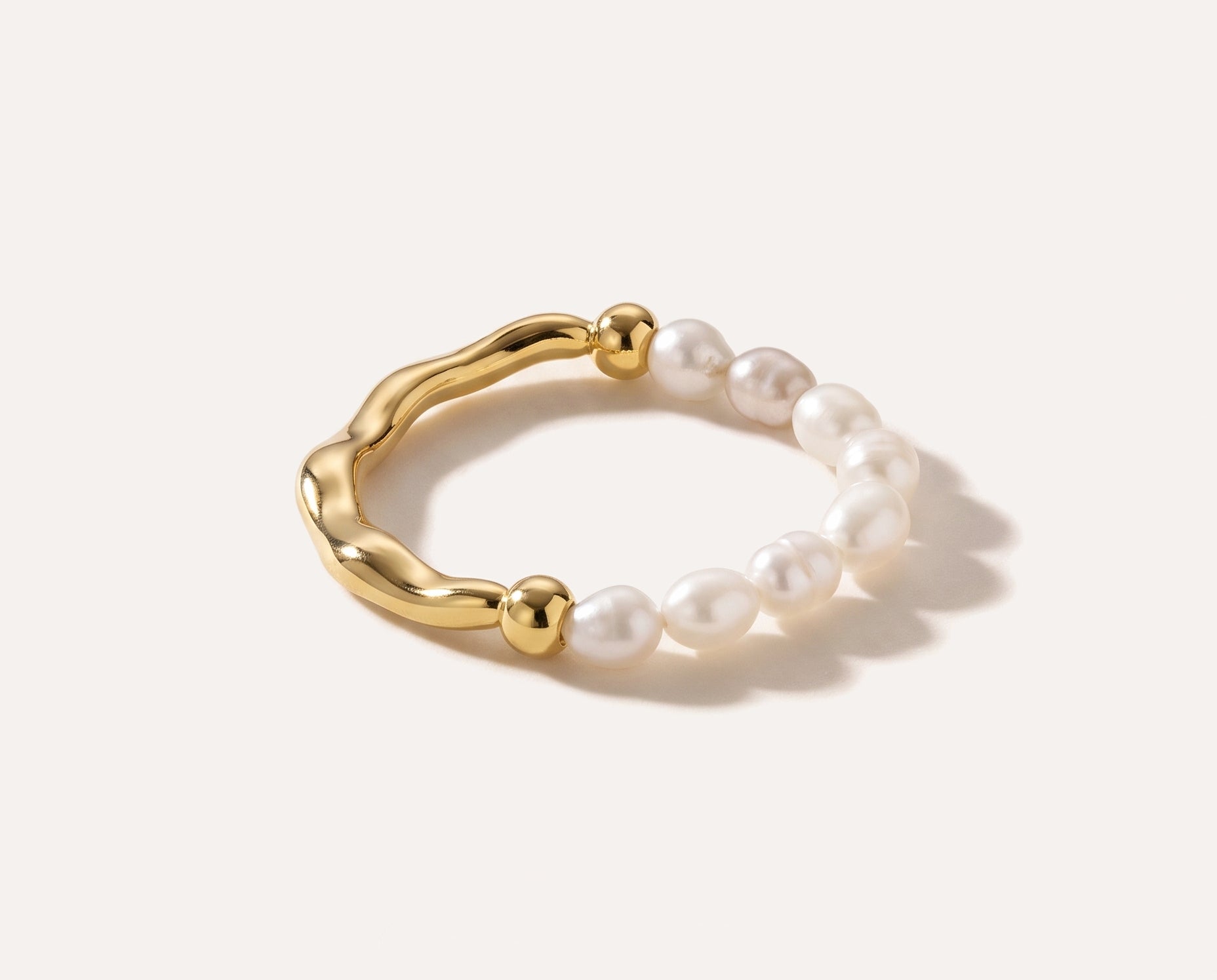 Hammered Pearl Ring — Baltic amber and sterling silver jewellery by Baltic Beauty