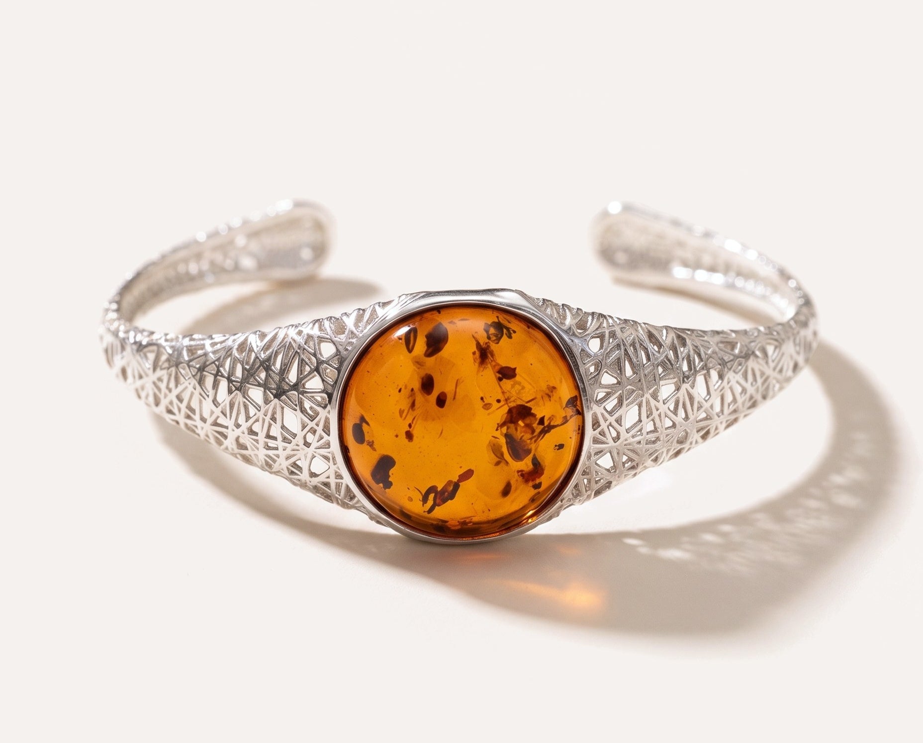 Handmade Modern Amber Arm Cuff — Baltic amber and sterling silver jewellery by Baltic Beauty