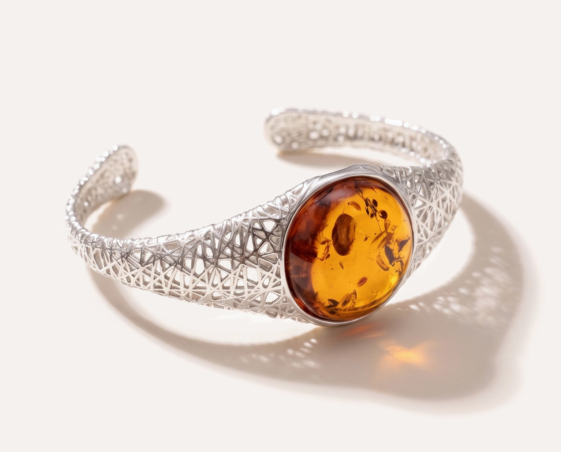 Handmade Modern Amber Arm Cuff — Baltic amber and sterling silver jewellery by Baltic Beauty