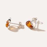 Heart Stud Earrings — Baltic amber and sterling silver jewellery by Baltic Beauty