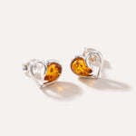 Heart Stud Earrings — Baltic amber and sterling silver jewellery by Baltic Beauty