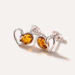 Heart Stud Earrings — Baltic amber and sterling silver jewellery by Baltic Beauty
