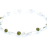 Minimal Green Amber Bracelet - Baltic Beauty