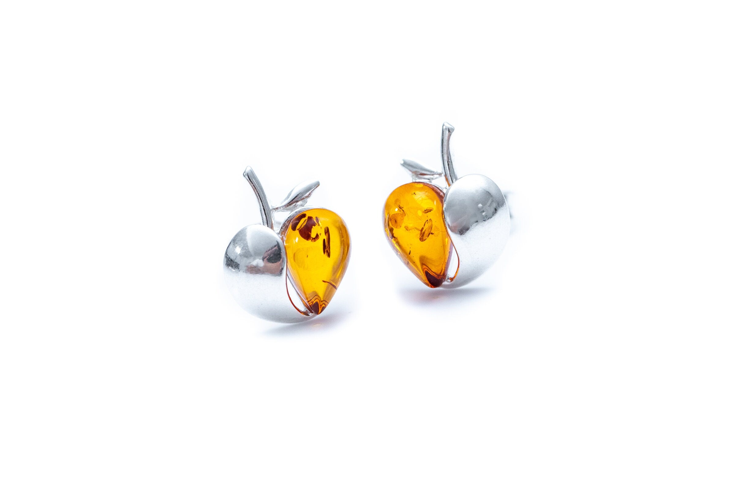 Amber Apple Earrings - Baltic Beauty