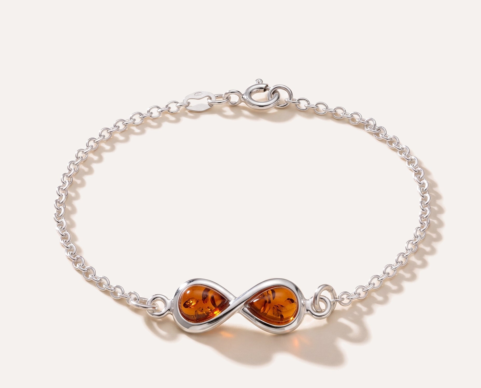 Infinity Charm Anklet Chain — Baltic amber and sterling silver jewellery by Baltic Beauty