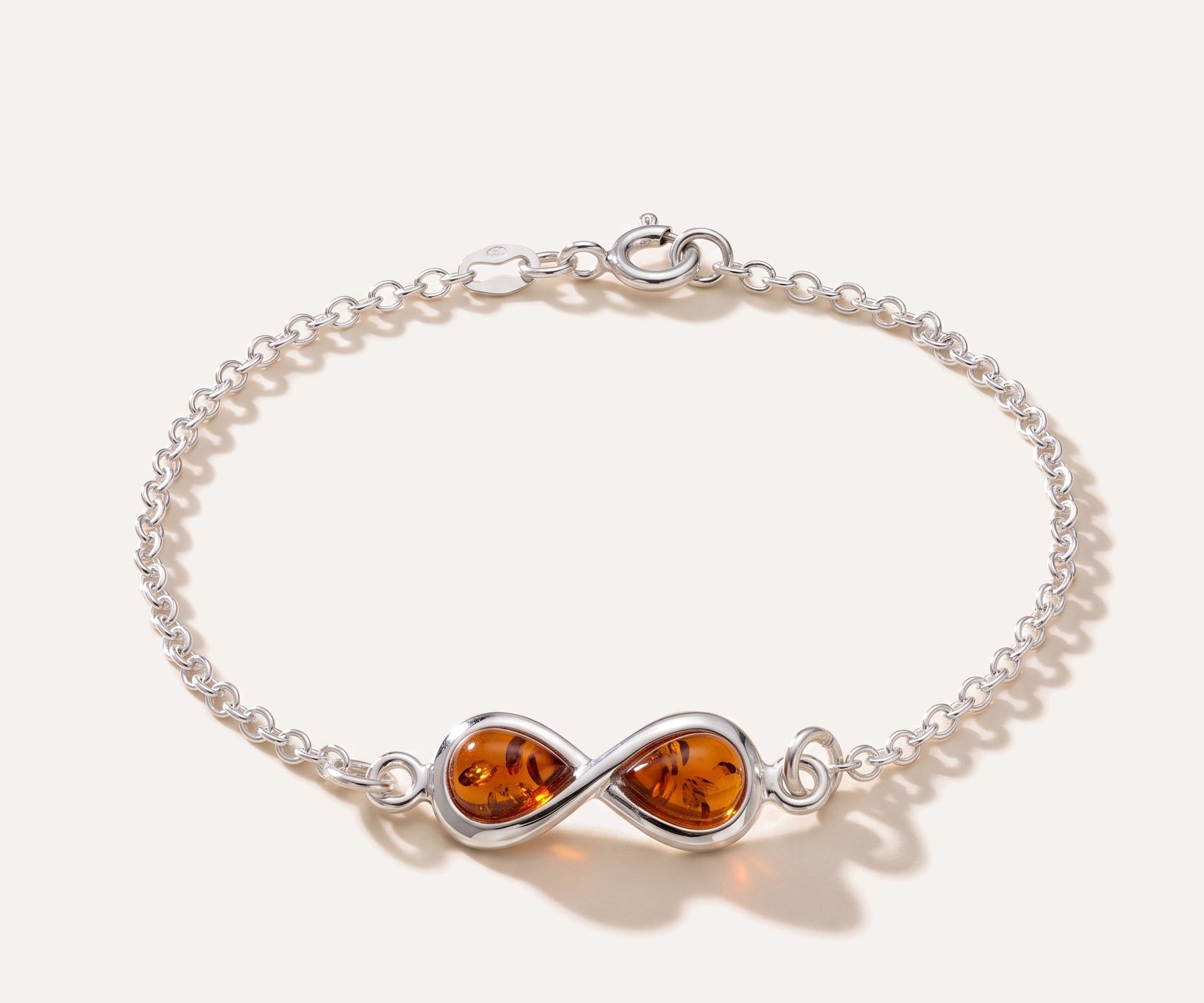 Infinity Charm Anklet Chain — Baltic amber and sterling silver jewellery by Baltic Beauty