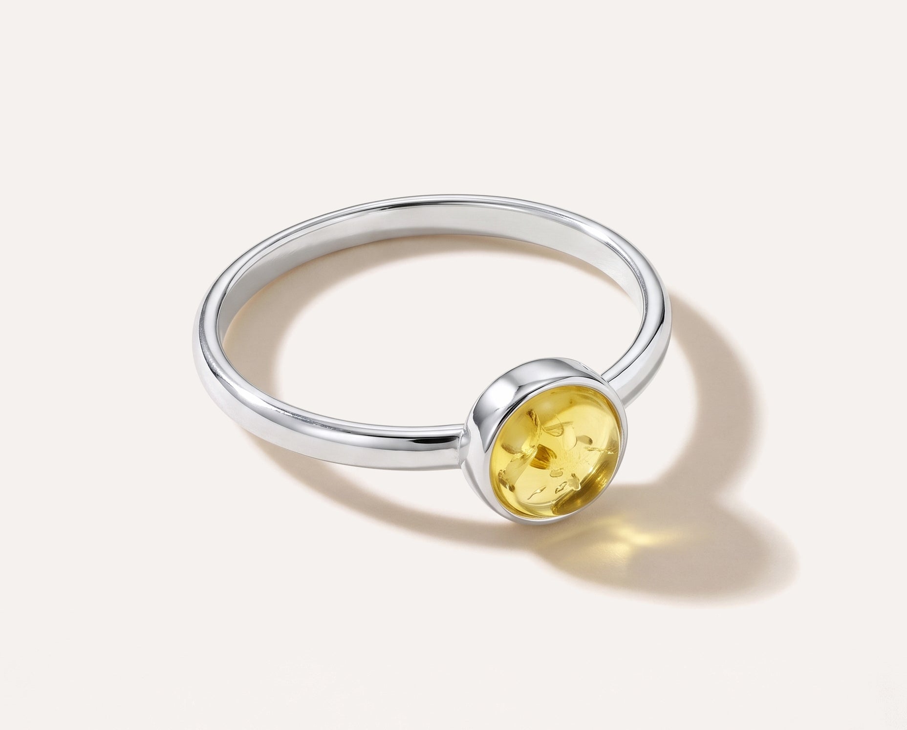 Limited Edition ESSENTIALS Mini citrus Amber Stacking Ring — Baltic amber and sterling silver jewellery by Baltic Beauty
