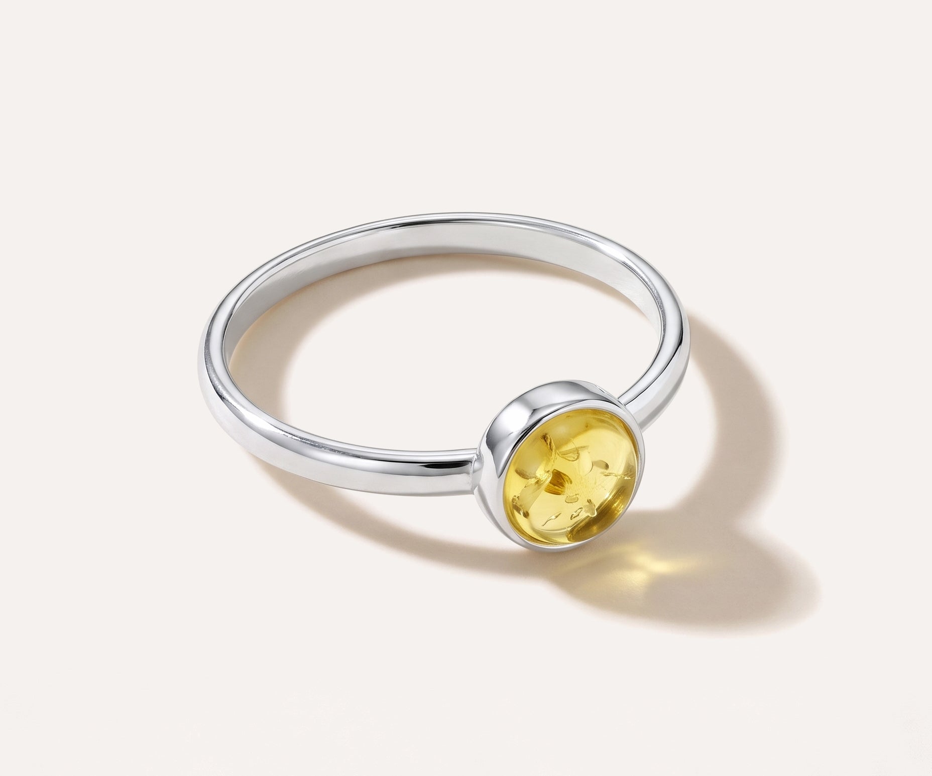 Limited Edition ESSENTIALS Mini citrus Amber Stacking Ring — Baltic amber and sterling silver jewellery by Baltic Beauty