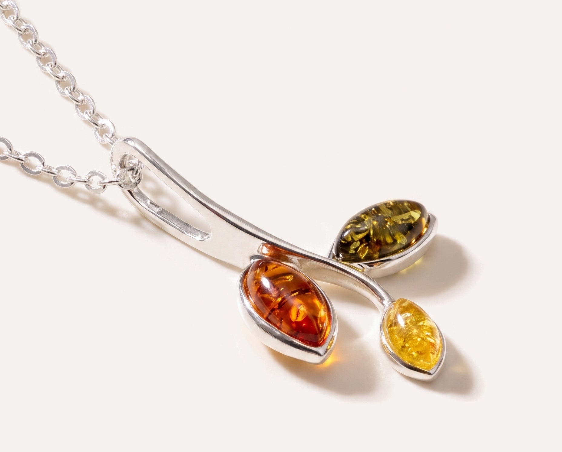 Little Multicolour Amber Pendant — Baltic amber and sterling silver jewellery by Baltic Beauty