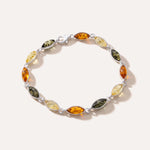 Marquise Multicolour Amber Bracelet — Baltic amber and sterling silver jewellery by Baltic Beauty
