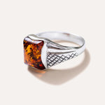 Men's Amber Solitaire Ring — Baltic amber and sterling silver jewellery by Baltic Beauty