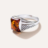 Men's Amber Solitaire Ring — Baltic amber and sterling silver jewellery by Baltic Beauty