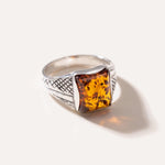 Men's Amber Solitaire Ring — Baltic amber and sterling silver jewellery by Baltic Beauty