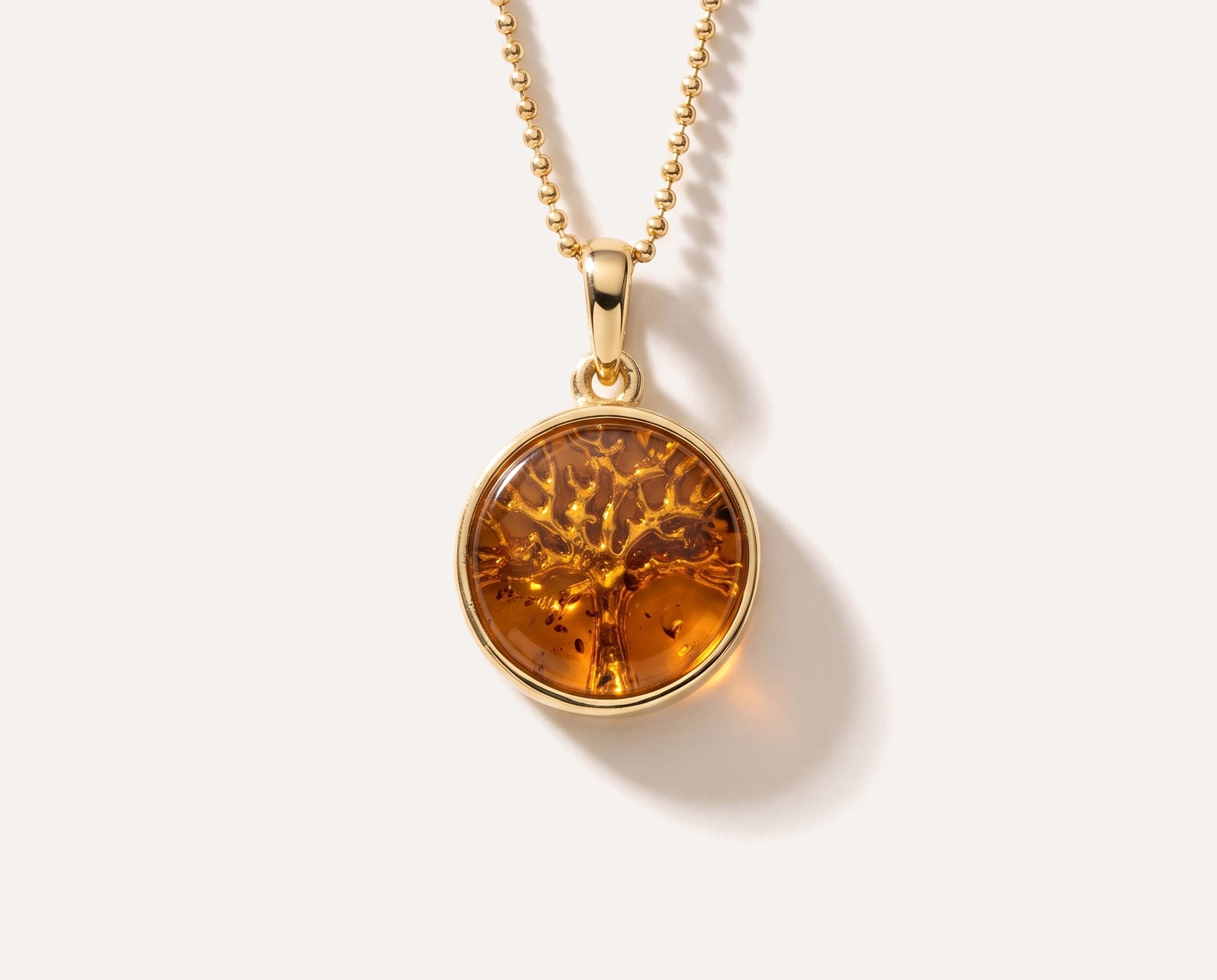 Mini Gold Plated Tree of Life Pendant — Baltic amber and sterling silver jewellery by Baltic Beauty