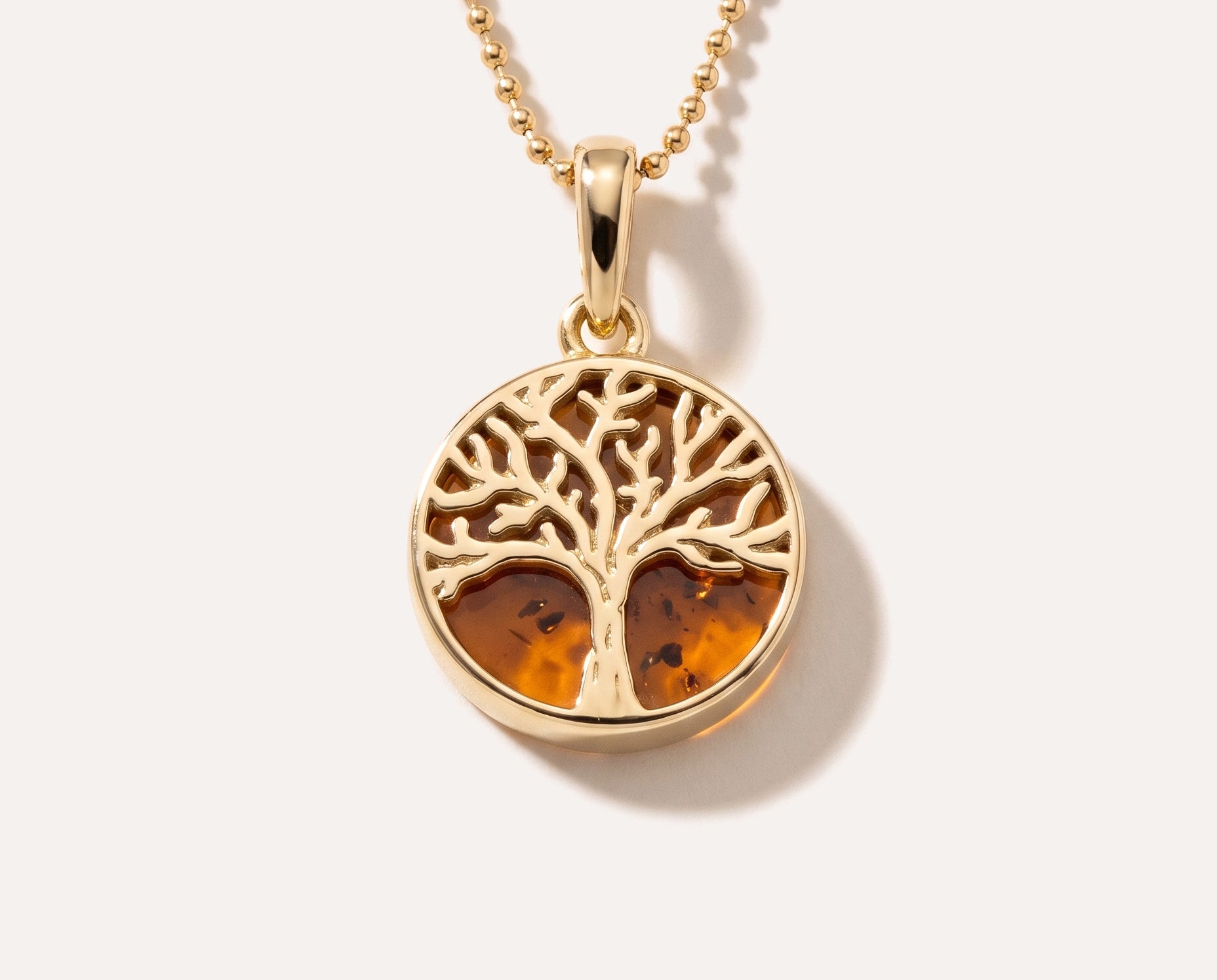 Mini Gold Plated Tree of Life Pendant — Baltic amber and sterling silver jewellery by Baltic Beauty