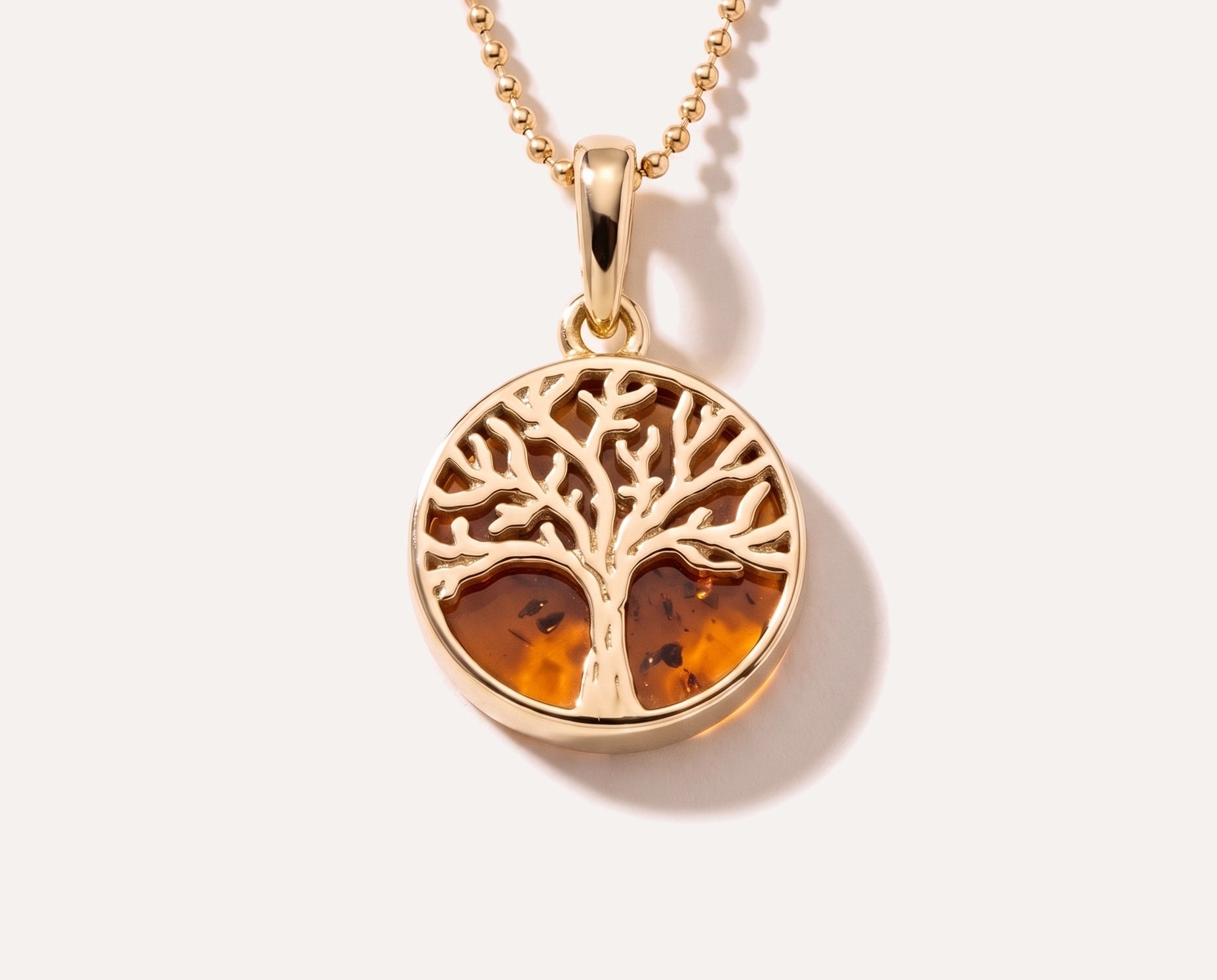 Mini Gold Plated Tree of Life Pendant — Baltic amber and sterling silver jewellery by Baltic Beauty