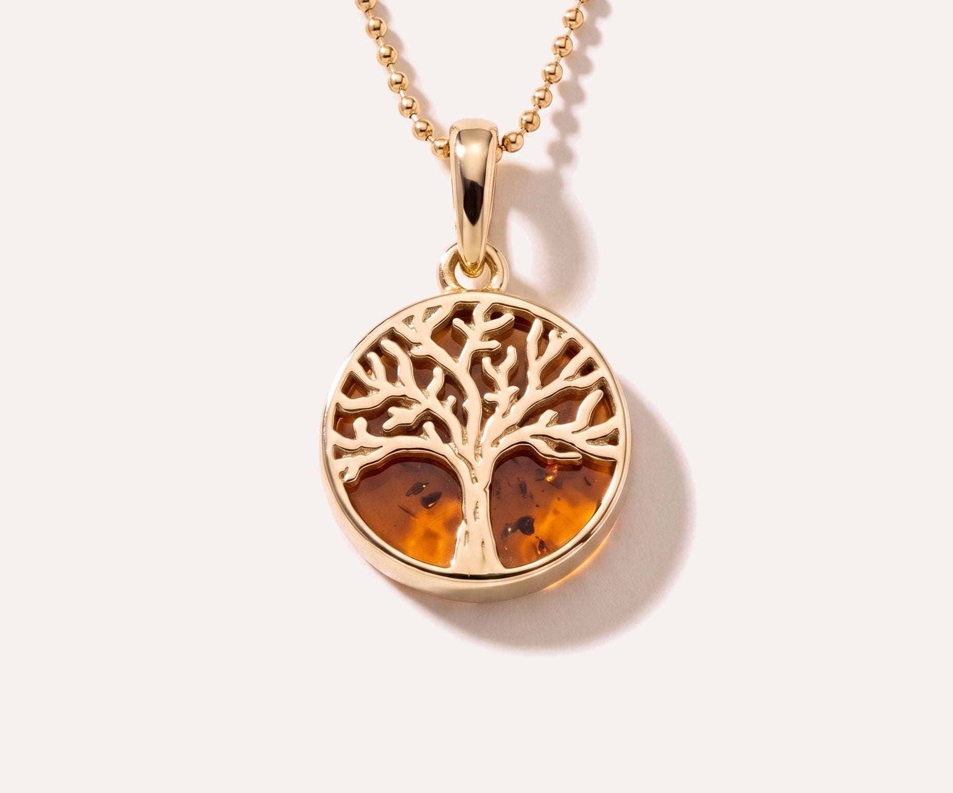 Mini Gold Plated Tree of Life Pendant — Baltic amber and sterling silver jewellery by Baltic Beauty