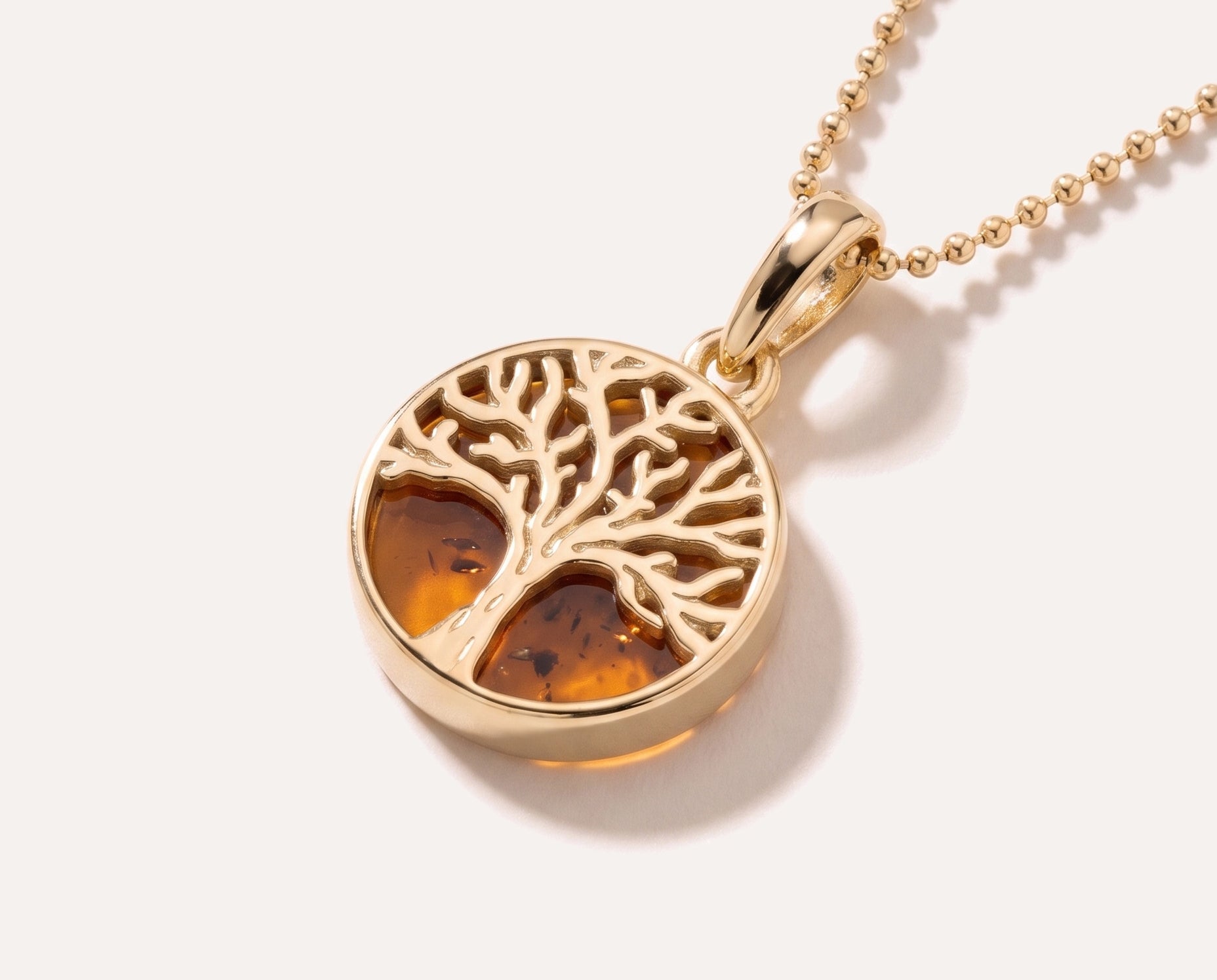 Mini Gold Plated Tree of Life Pendant — Baltic amber and sterling silver jewellery by Baltic Beauty