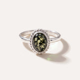 Mini Green Amber Quintessence Ring — Baltic amber and sterling silver jewellery by Baltic Beauty